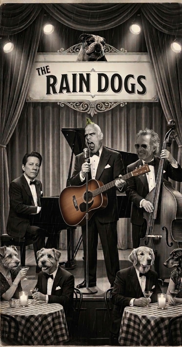 The Rain Dogs performing in a late-night lounge setting